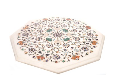 Lot 1173 - AN INDIAN MARBLE OCTAGONAL TABLE TOP