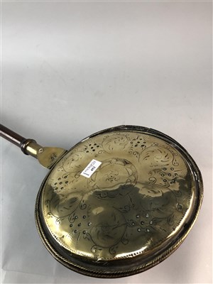 Lot 452 - A GEORGE III BRASS WARMING PAN