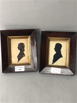 Lot 454 - A PAIR OF VICTORIAN SILHOUETTE MINIATURES