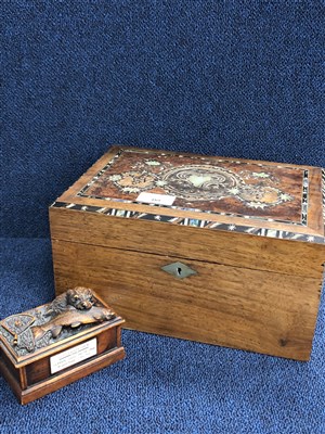 Lot 489 - A VICTORIAN WALNUT NEEDLEWORK BOX