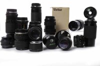 Lot 82 - LOT OF CAMERA LENSES including a Vivitar...