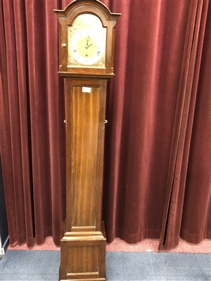 Lot 524 - A MAHOGANY CASED GRANDMOTHER CLOCK