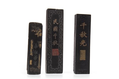 Lot 1185 - A LOT OF THREE CHINESE INK STICKS