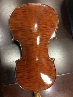 Lot 1450 - A 19TH CENTURY VIOLIN WITH TWO BOWS