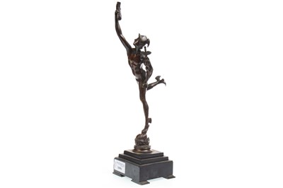 Lot 1696 - AN EARLY 20TH CENTURY BRONZE SCULPTURE OF HERMES
