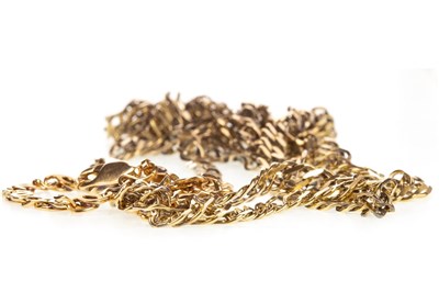 Lot 146 - TWO GOLD CHAINS AND A BRACELET