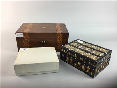 Lot 16 - A PORCUPINE QUILL BOX