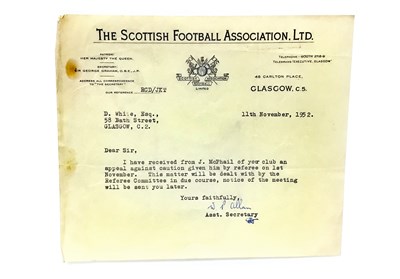 Lot 2024 - A SCOTTISH FOOTBALL ASSOCIATION LTD. RESPONSE TO AN APPEAL AGAINST A CAUTION