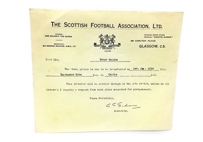 Lot 2030 - A LETTER FROM THE SCOTTISH FOOTBALL ASSOCIATION LTD. TO CELTIC F.C