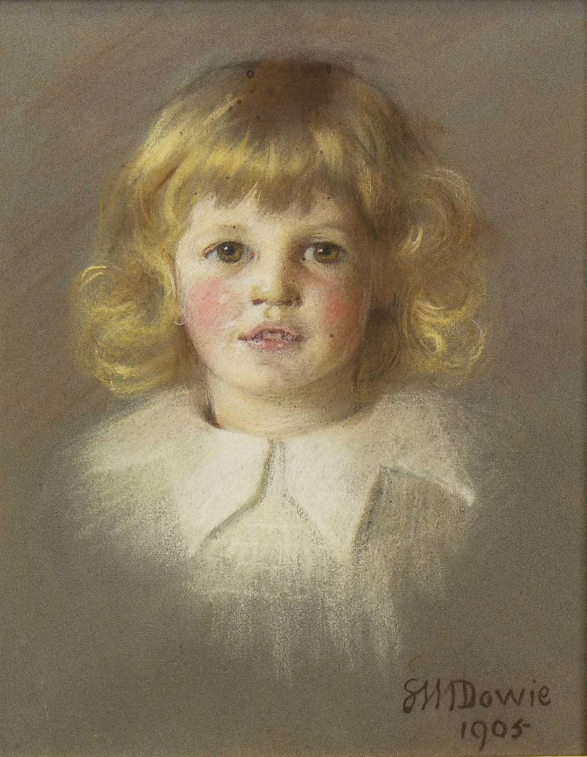 Lot 438 - A YOUNG GIRL, A PASTEL BY SYBIL M DOWIE