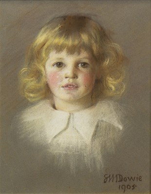Lot 438 - A YOUNG GIRL, A PASTEL BY SYBIL M DOWIE