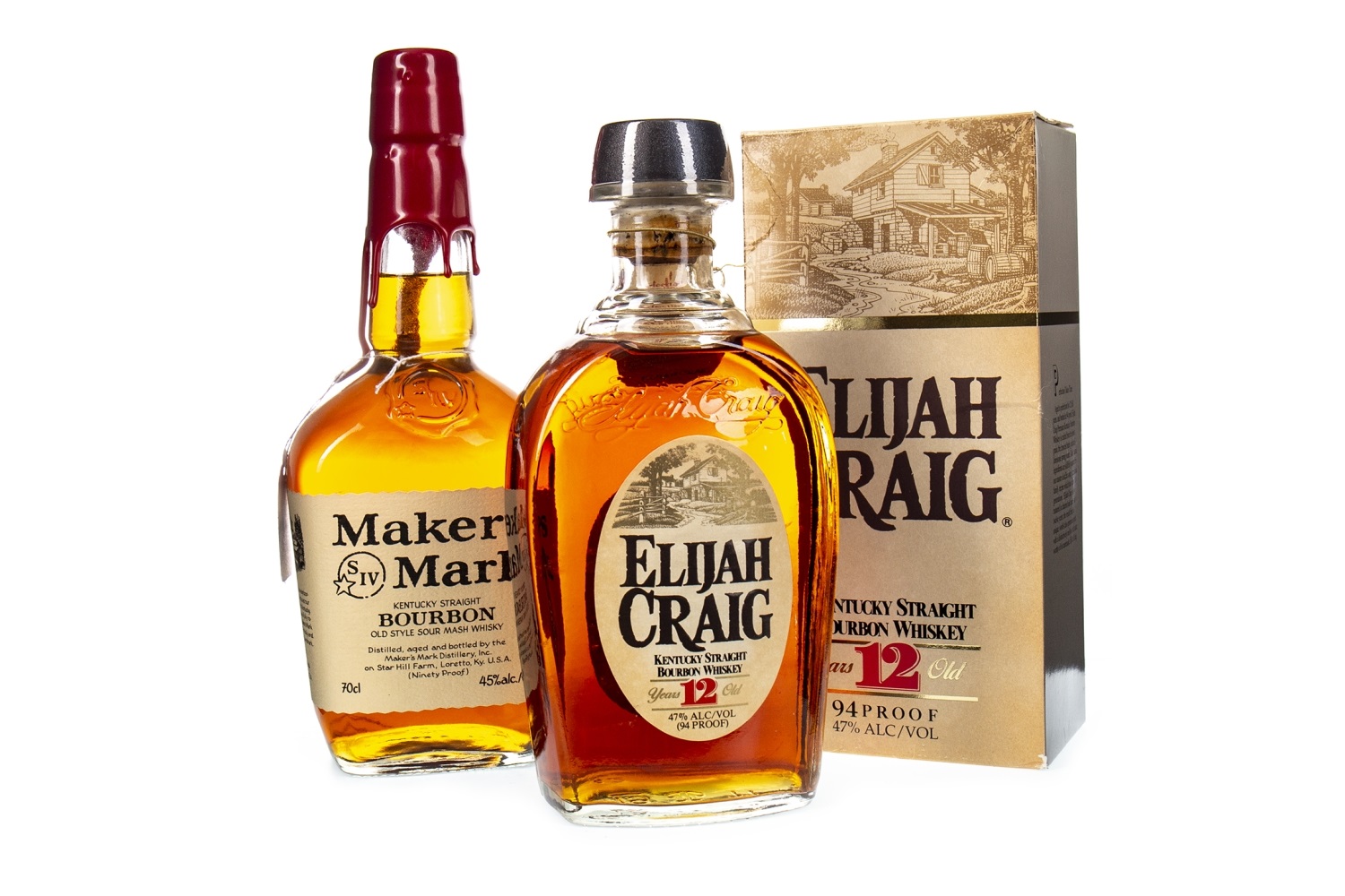 Lot 440 ELIJAH CRAIG 12 YEARS OLD AND MAKERS MARK