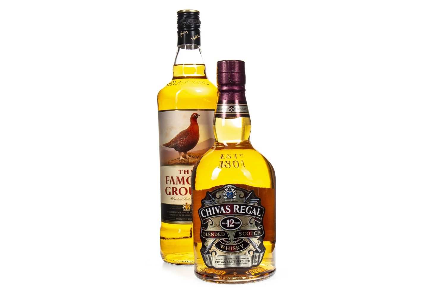 Lot 442 - CHIVAS REGAL AGED 12 YEARS AND FAMOUS GROUSE ONE LITRE