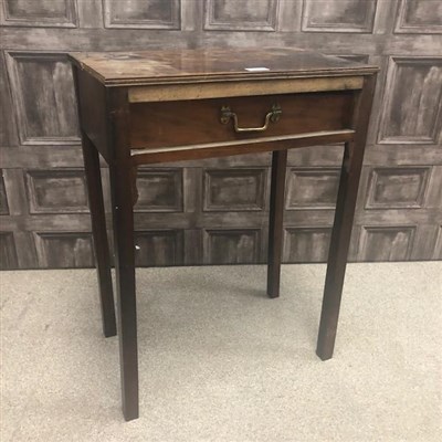 Lot 183 - A LATE VICTORIAN MAHOGANY INLAID CORNER CHAIR AND A SIDE TABLE