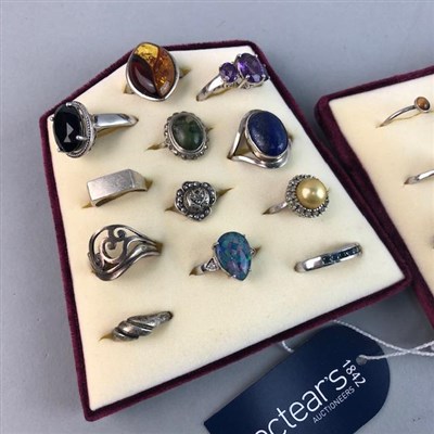 Lot 4 - A LOT OF SILVER, GEM SET AND OTHER DRESS RINGS