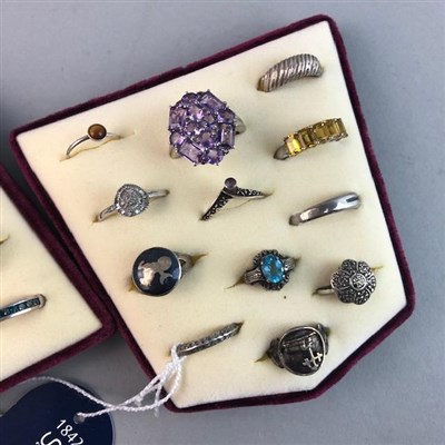 Lot 4 - A LOT OF SILVER, GEM SET AND OTHER DRESS RINGS