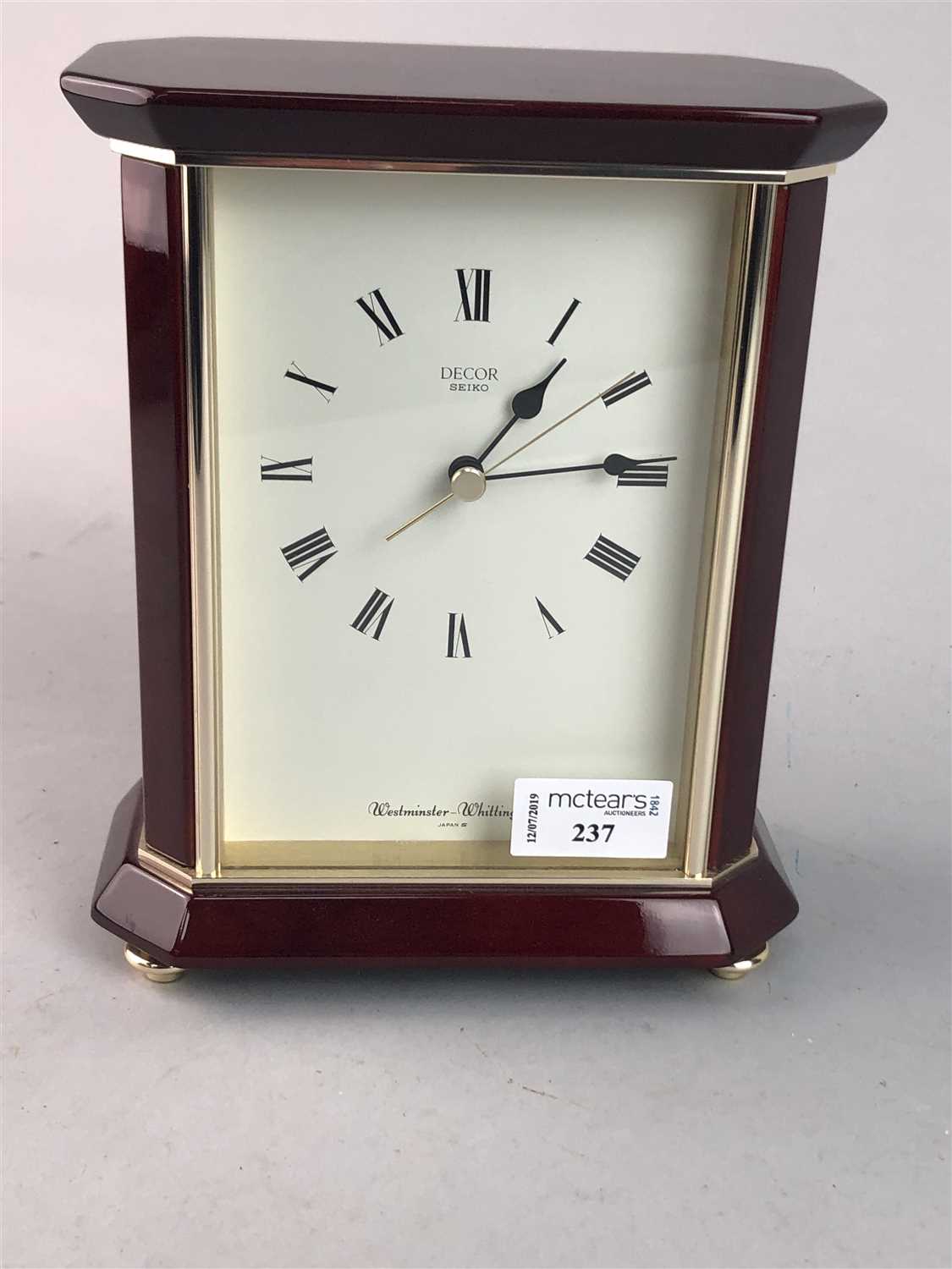 Lot 237 A SEIKO DECOR MANTEL CLOCK