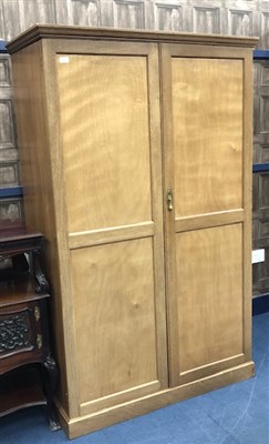 Lot 263 - A MAHOGANY TWO DOOR WARDROBE