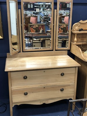 Lot 275 - A PINE DRESSING CHEST AND BEDROOM CHAIR