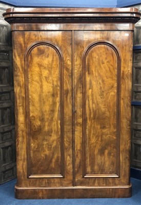 Lot 264 - A VICTORIAN MAHOGANY TWO DOOR WARDROBE