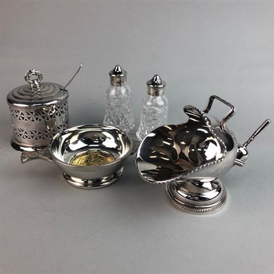 Lot 155 - A SILVER PLATED TEA SERVICE AND OTHER PLATED WARES
