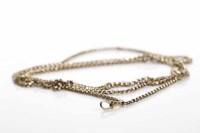 Lot 152 - NINE CARAT GOLD GUARD CHAIN the clasp and...