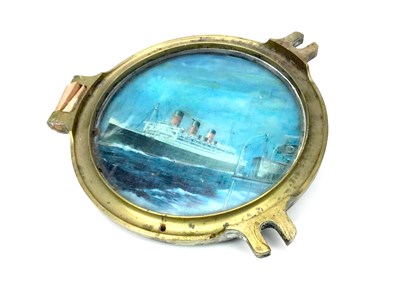 Lot 807 - A SMALL SHIPS WHEEL ALONG WITH A PORT HOLE COVER