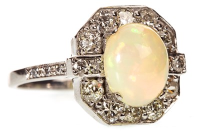 Lot 39 - AN OPAL AND DIAMOND RING