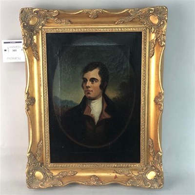 Lot 301 - AN OIL PORTRAIT OF ROBERT BURNS