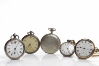 Lot 163 - GROUP OF FIVE POCKET WATCHES comprising of an...