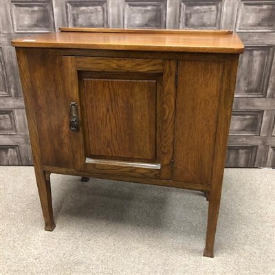 Lot 331 - A CHINESE RUG AND A MAHOGANY CUPBOARD