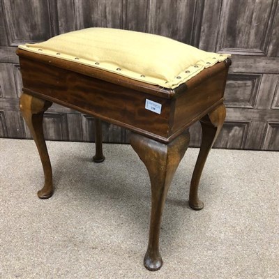 Lot 330 - A MAHOGANY PIANO STOOL