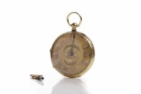 Lot 166 - EIGHTEEN CARAT GOLD OPEN FACED VICTORIAN FOB...