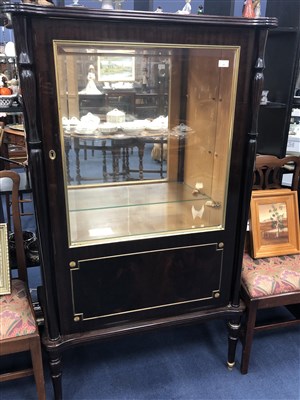 Lot 421 - A FRENCH STYLE MAHOGANY DISPLAY CABINET