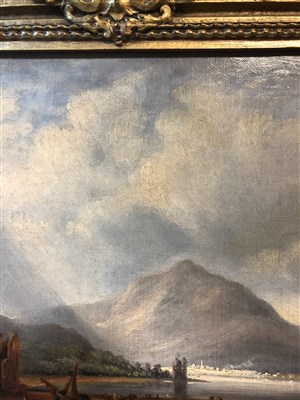 Lot 433 - SCOTTISH LANDSCAPE WITH FIGURE, AN OIL BY ALFRED POWELL