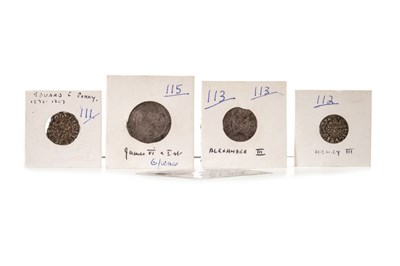 Lot 550 - FOUR EARLY PENNIES AND A SIXPENCE