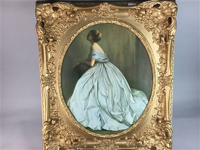 Lot 419 - A REPRODUCTION PICTURE IN A GILT FRAME AND FOUR PRINTS