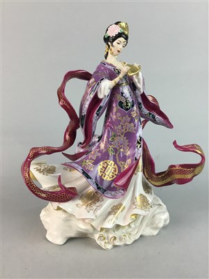 Lot 401 - A FRANKLIN MINT CERAMIC FIGURE OF 'EMPRESS OF THE SNOW' AND THREE OTHER FIGURES