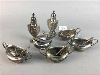 Lot 311 - AN EARLY 20TH CENTURY SILVER CONDIMENT SET