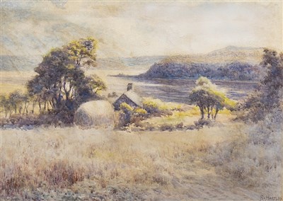 Lot 687 - ON THE CONWAY, NEAR TAL-Y-CAEN, N WALES, A WATERCOLOUR BY RICHARD HARTLEY