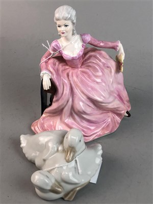 Lot 359 - A NAO FIGURE GROUP AND A COALPORT FIGURE