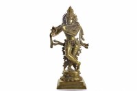 Lot 601 - EARLY/MID 20TH CENTURY TIBETAN BRASS BUDDHA...