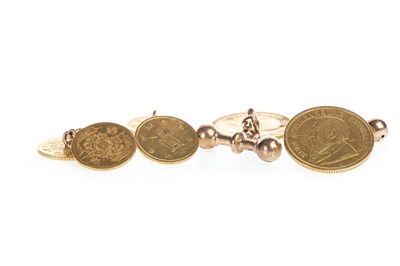 Lot 592 - SOUTH AFRICAN JAPANESE GOLD COIN CUFF LINKS