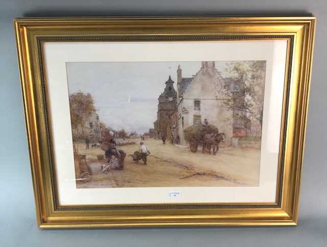 Lot 15 - BUSY RURAL VILLAGE, A GICLEE PRINT AFTER ERNEST ARTHUR WATERLOW