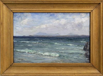 Lot 442 - SEASCAPE, AN OIL BY MARY MORRIS