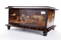 Lot 609 - EARLY 20TH CENTURY INDIAN INLAID WOOD CASKET...