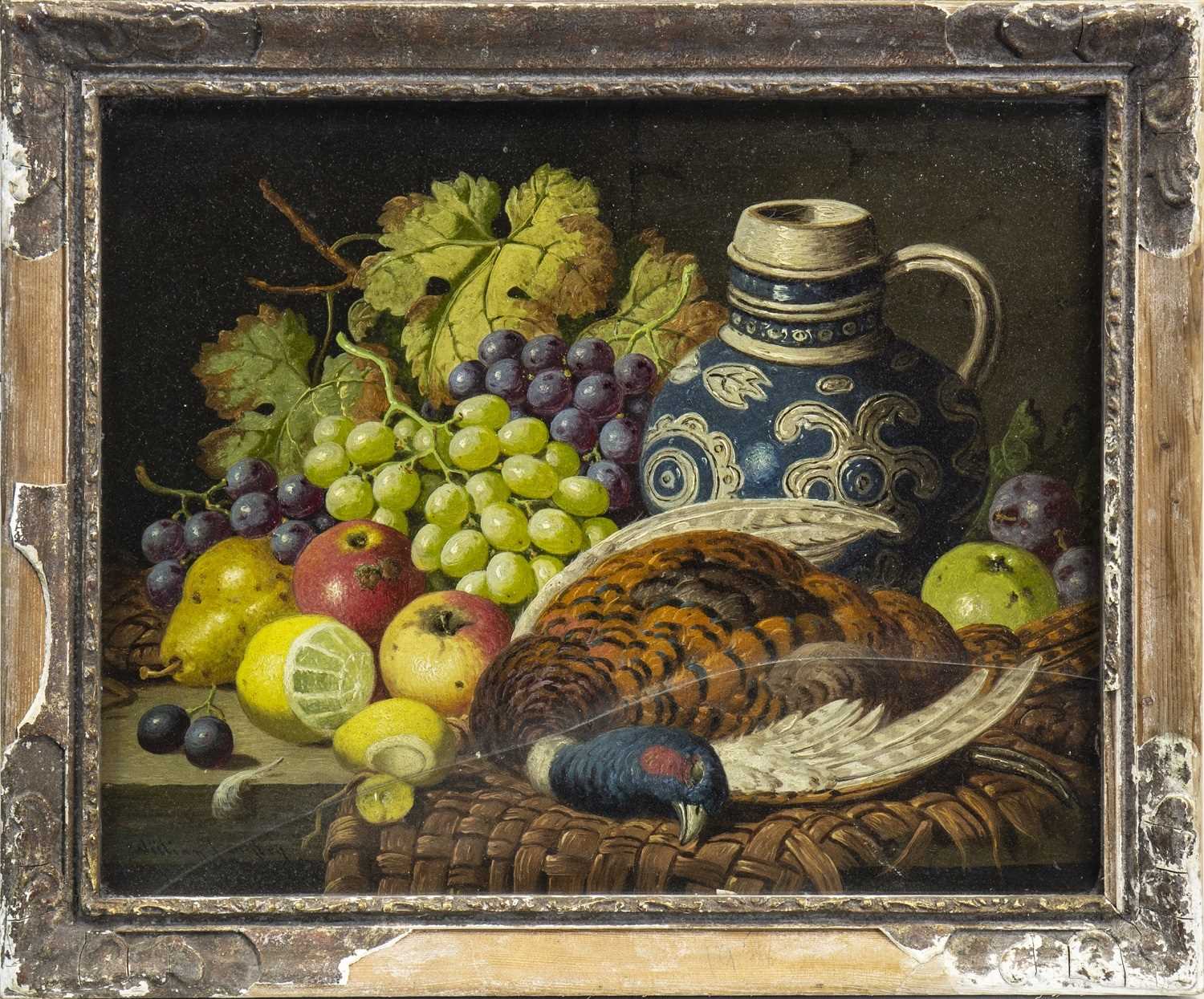 Lot 456 - STILL LIFE WITH FRUIT AND GAME, AN OIL BY WILLIAM LANGLEY