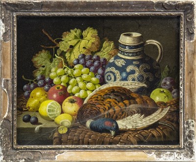 Lot 456 - STILL LIFE WITH FRUIT AND GAME, AN OIL BY WILLIAM LANGLEY