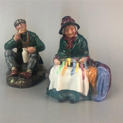 Lot 231 - TWO ROYAL DOULTON FIGURES OF 'SILKS AND RIBBONS' AND 'THE WAYFARER'