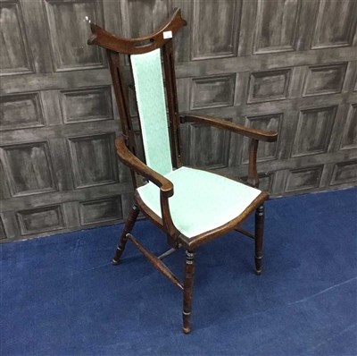 Lot 196 - AN ARTS & CRAFTS STYLE ARMCHAIR